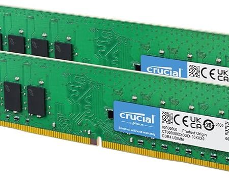 Crucial RAM DDR4 16Go Kit (2x8Go) 3200MHz CL22, PC Mémoire (ou 2933MHz / 2666MHz) - CT2K8G4DFRA32A