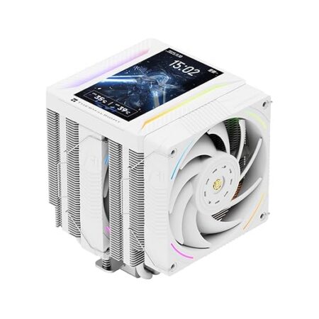 Thermalright Peerless Assassin 120 Vision MAX ARGB White CPU Cooler, PC Heatsink, écran d'affichage magnétique de 5" avec résolution 480x854, pour AM4 / AM5 et Intel LGA1700 / 1851